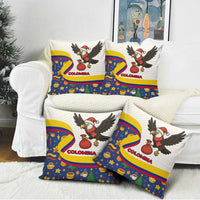 Colombia Christmas Pillow Cover with Santa Condor Gift Bag and Holiday Food Pattern - Wonder Print Shop