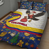 Colombia Christmas Quilt Bed Set with Santa Condor Gift Bag and Holiday Food Pattern - Wonder Print Shop