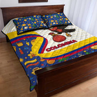 Colombia Christmas Quilt Bed Set with Santa Condor Gift Bag and Holiday Food Pattern - Wonder Print Shop