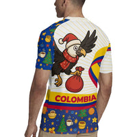 Colombia Christmas Rugby Jersey with Santa Condor Gift Bag and Holiday Food Pattern - Wonder Print Shop