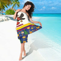 Colombia Christmas Sarong with Santa Condor Gift Bag and Holiday Food Pattern - Wonder Print Shop