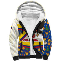 Colombia Christmas Sherpa Hoodie with Santa Condor Gift Bag and Holiday Food Pattern - Wonder Print Shop