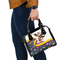 Colombia Christmas Shoulder Handbag with Santa Condor Gift Bag and Holiday Food Pattern - Wonder Print Shop