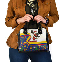 Colombia Christmas Shoulder Handbag with Santa Condor Gift Bag and Holiday Food Pattern - Wonder Print Shop