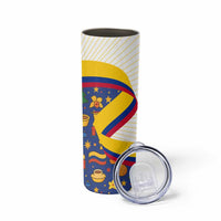 Colombia Christmas Skinny Tumbler with Santa Condor Gift Bag and Holiday Food Pattern - Wonder Print Shop