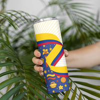 Colombia Christmas Skinny Tumbler with Santa Condor Gift Bag and Holiday Food Pattern - Wonder Print Shop