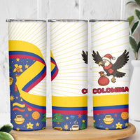 Colombia Christmas Skinny Tumbler with Santa Condor Gift Bag and Holiday Food Pattern - Wonder Print Shop