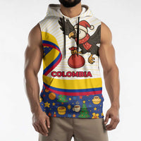 Colombia Christmas Sleeveless Hoodie with Santa Condor Gift Bag and Holiday Food Pattern - Wonder Print Shop