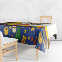 Colombia Christmas Tablecloth with Santa Condor Gift Bag and Holiday Food Pattern - Wonder Print Shop