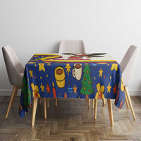 Colombia Christmas Tablecloth with Santa Condor Gift Bag and Holiday Food Pattern - Wonder Print Shop