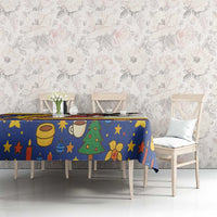 Colombia Christmas Tablecloth with Santa Condor Gift Bag and Holiday Food Pattern - Wonder Print Shop