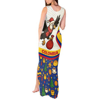 Colombia Christmas Tank Maxi Dress with Santa Condor Gift Bag and Holiday Food Pattern - Wonder Print Shop
