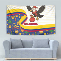 Colombia Christmas Tapestry with Santa Condor Gift Bag and Holiday Food Pattern - Wonder Print Shop