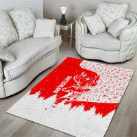 Switzerland Christmas Area Rug with Red Reindeer Snow Forest and Holiday Icon - Wonder Print Shop