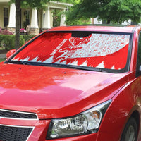 Switzerland Christmas Auto Sun Shade with Red Reindeer Snow Forest and Holiday Icon - Wonder Print Shop