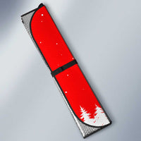 Switzerland Christmas Auto Sun Shade with Red Reindeer Snow Forest and Holiday Icon - Wonder Print Shop