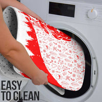 Switzerland Christmas Bathroom Set with Red Reindeer Snow Forest and Holiday Icon - Wonder Print Shop