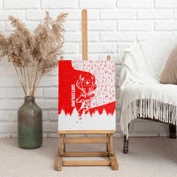 Switzerland Christmas Canvas Wall Art with Red Reindeer Snow Forest and Holiday Icon - Wonder Print Shop