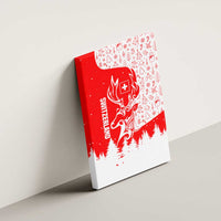 Switzerland Christmas Canvas Wall Art with Red Reindeer Snow Forest and Holiday Icon - Wonder Print Shop