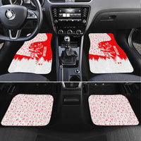 Switzerland Christmas Car Mats with Red Reindeer Snow Forest and Holiday Icon - Wonder Print Shop
