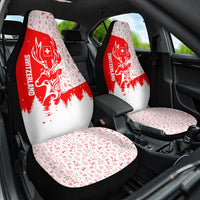 Switzerland Christmas Car Seat Cover with Red Reindeer Snow Forest and Holiday Icon - Wonder Print Shop
