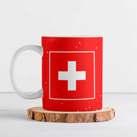 Switzerland Christmas Ceramic Mug with Red Reindeer Snow Forest and Holiday Icon - Wonder Print Shop