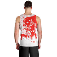 Switzerland Christmas Men Tank Top with Red Reindeer Snow Forest and Holiday Icon - Wonder Print Shop