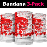 Switzerland Christmas Neck Gaiter with Red Reindeer Snow Forest and Holiday Icon - Wonder Print Shop