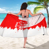 Switzerland Christmas Sarong with Red Reindeer Snow Forest and Holiday Icon - Wonder Print Shop