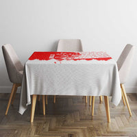 Switzerland Christmas Tablecloth with Red Reindeer Snow Forest and Holiday Icon - Wonder Print Shop
