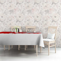 Switzerland Christmas Tablecloth with Red Reindeer Snow Forest and Holiday Icon - Wonder Print Shop