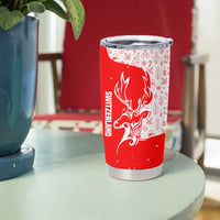 Switzerland Christmas Tumbler Cup with Red Reindeer Snow Forest and Holiday Icon - Wonder Print Shop