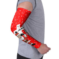 Switzerland Christmas Arm Sleeves with Santa Sleigh Silhouette and Red Holiday Icon - Wonder Print Shop