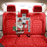 Switzerland Christmas Back Car Seat Cover with Santa Sleigh Silhouette and Red Holiday Icon - Wonder Print Shop