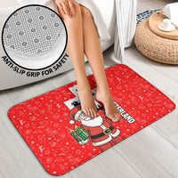 Switzerland Christmas Bathroom Set with Santa Sleigh Silhouette and Red Holiday Icon - Wonder Print Shop