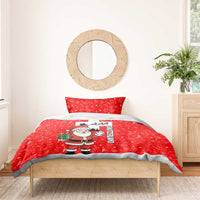 Switzerland Christmas Bedding Set with Santa Sleigh Silhouette and Red Holiday Icon - Wonder Print Shop
