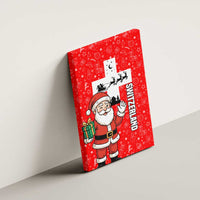 Switzerland Christmas Canvas Wall Art with Santa Sleigh Silhouette and Red Holiday Icon - Wonder Print Shop