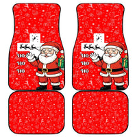 Switzerland Christmas Car Mats with Santa Sleigh Silhouette and Red Holiday Icon - Wonder Print Shop