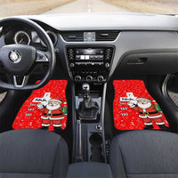 Switzerland Christmas Car Mats with Santa Sleigh Silhouette and Red Holiday Icon - Wonder Print Shop