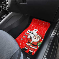 Switzerland Christmas Car Mats with Santa Sleigh Silhouette and Red Holiday Icon - Wonder Print Shop