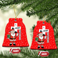 Switzerland Christmas Ceramic Ornament with Santa Sleigh Silhouette and Red Holiday Icon - Wonder Print Shop