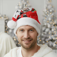 Switzerland Christmas Santa Hat with Santa Sleigh Silhouette and Red Holiday Icon - Wonder Print Shop