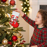 Switzerland Christmas Stocking with Santa Sleigh Silhouette and Red Holiday Icon - Wonder Print Shop