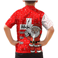 Switzerland Christmas Family Matching Mermaid Dress and Hawaiian Shirt with Santa Sleigh Silhouette and Red Holiday Icon - Wonder Print Shop