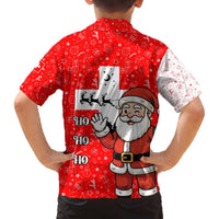 Switzerland Christmas Family Matching Off The Shoulder Long Sleeve Dress and Hawaiian Shirt with Santa Sleigh Silhouette and Red Holiday Icon - Wonder Print Shop
