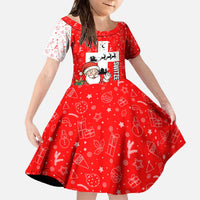 Switzerland Christmas Family Matching Off The Shoulder Long Sleeve Dress and Hawaiian Shirt with Santa Sleigh Silhouette and Red Holiday Icon - Wonder Print Shop