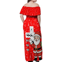 Switzerland Christmas Family Matching Off Shoulder Maxi Dress and Hawaiian Shirt with Santa Sleigh Silhouette and Red Holiday Icon - Wonder Print Shop