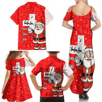Switzerland Christmas Family Matching Summer Maxi Dress and Hawaiian Shirt with Santa Sleigh Silhouette and Red Holiday Icon - Wonder Print Shop