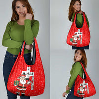 Switzerland Christmas Grocery Bag with Santa Sleigh Silhouette and Red Holiday Icon - Wonder Print Shop
