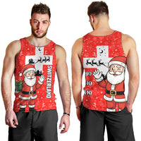 Switzerland Christmas Men Tank Top with Santa Sleigh Silhouette and Red Holiday Icon - Wonder Print Shop